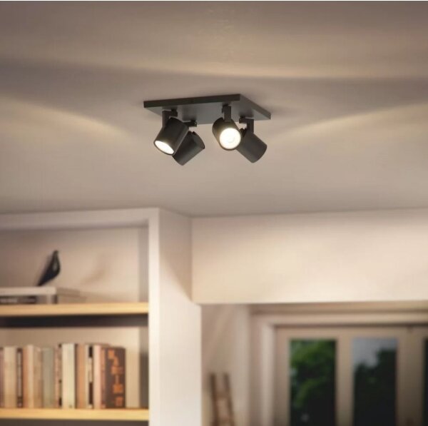 Spot RUNNER 4xGU10/20W/230V negru Philips