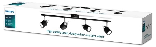 Spot MERANTI 4xGU10/35W/230V negru Philips