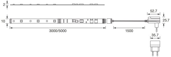Bandă LED RGBW dimabilă FLEX 5m LED/14W/230V Ledvance + telecomandă