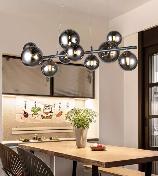 Lustră LED pe cablu VILLA 10xG9/3W/230V negru/crom Wofi 6014.10.24.9000
