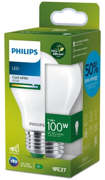Bec LED Philips ULTRAEFFICIENT A60 E27/7,3W/230V 4000K