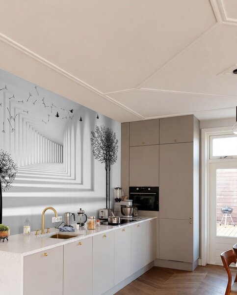 Tapet Adâncime și lumină, Fototapet alb-negru, u37803d2 : Uwalls.ro