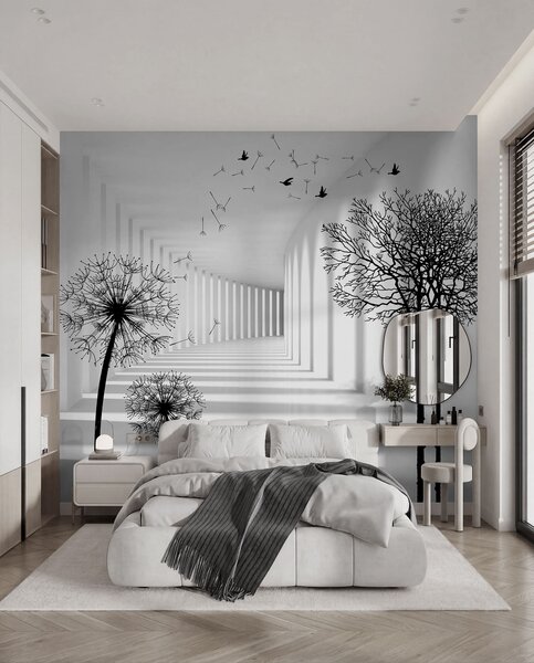 Tapet Adâncime și lumină, Fototapet alb-negru, u37803d1 : Uwalls.ro
