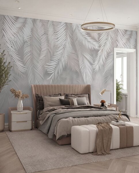 Tapet Frunze de palmier suspendate, Fototapet pădure, Fototapet Tropics, u48556d2 : Uwalls.ro