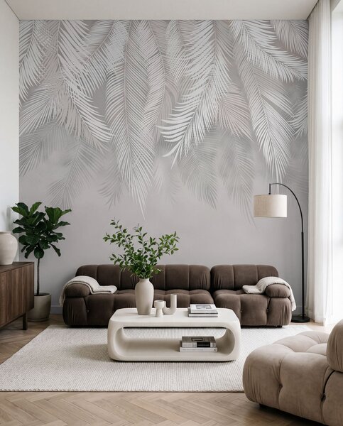 Tapet Frunze de palmier suspendate, Fototapet pădure, Fototapet Tropics, u48556d1 : Uwalls.ro