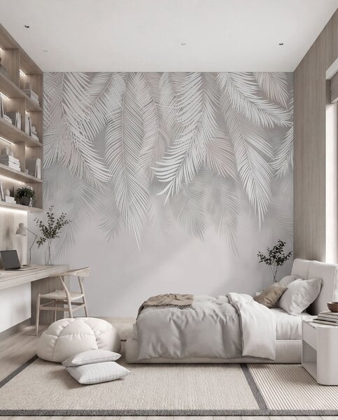 Tapet Frunze de palmier suspendate, Fototapet pădure, Fototapet Tropics, u48556d1 : Uwalls.ro
