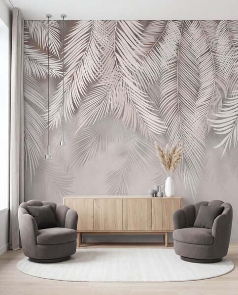 Tapet Frunze delicate care cad, Fototapet pădure, Fototapet Tropics, u48556v5d1 : Uwalls.ro