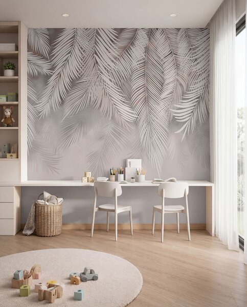 Tapet Frunze delicate care cad, Fototapet pădure, Fototapet Tropics, u48556v5d1 : Uwalls.ro