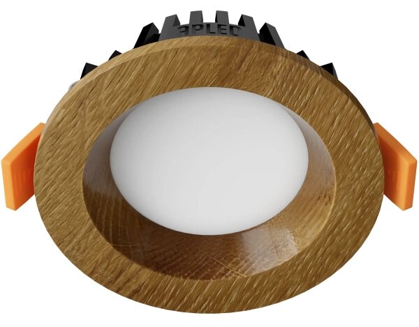 Corp de iluminat LED încastrat RONDO LED/3W/230V 3000K d. 9 cm lemn masiv stejar APLED