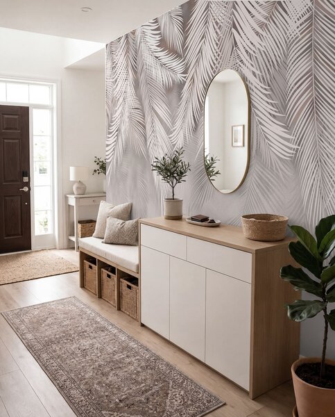 Tapet Frunze delicate care cad, Fototapet pădure, Fototapet Tropics, u48556v5d2 : Uwalls.ro