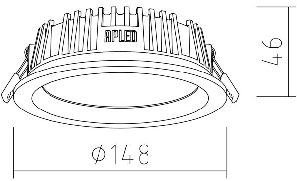 Corp de iluminat LED încastrat RONDO LED/6W/230V 4000K d. 15 cm lemn masiv stejar APLED