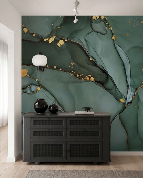 Tapet Marmură Onyx de lux cu crăpături metalice, Fototapet Abstract, u50235d1 : Uwalls.ro
