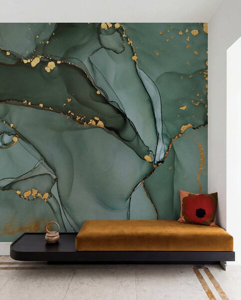Tapet Marmură Onyx de lux cu crăpături metalice, Fototapet Abstract, u50235d1 : Uwalls.ro