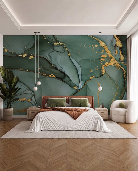 Tapet Marmură Onyx de lux cu crăpături metalice, Fototapet Abstract, u50235d2 : Uwalls.ro