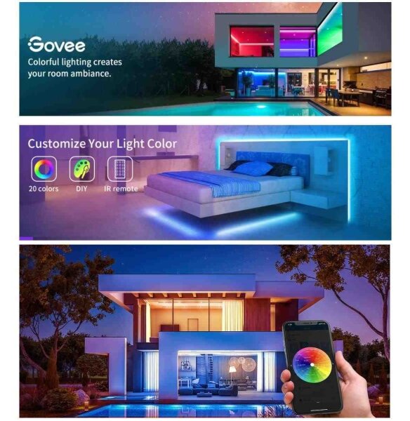 Govee - Bandă LED RGB Wi-Fi inteligentă 5m