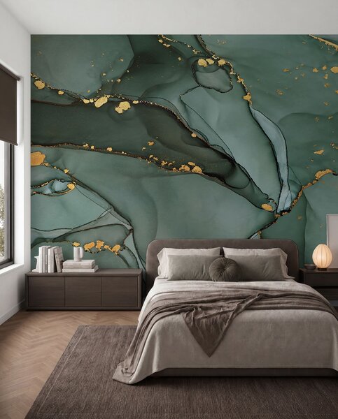 Tapet Marmură Onyx de lux cu crăpături metalice, Fototapet Abstract, u50235d2 : Uwalls.ro