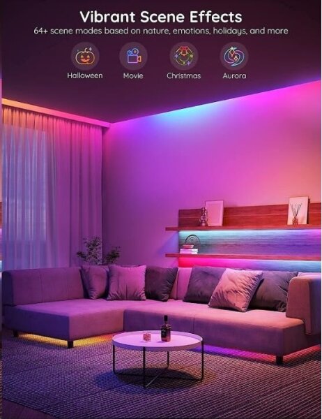 Bandă LED Govee Wi-Fi RGBIC Smart PRO 5m