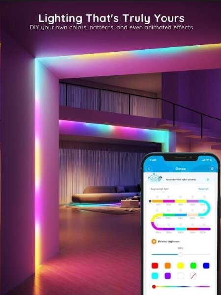 Bandă LED Govee Wi-Fi RGBIC Smart PRO 5m