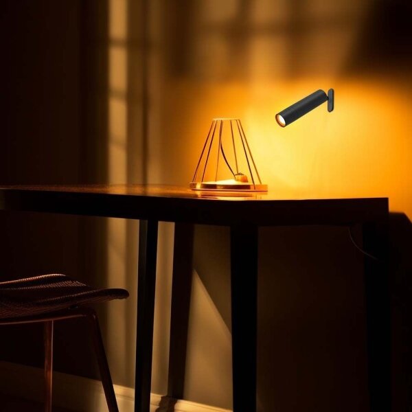 Lampă de birou LED magnetică reglabilă LED/3W/5V 4000K 1500 mAh negru