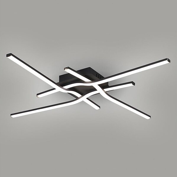 Plafonieră LED STRIPES 38W/230V, negru - Brilagi