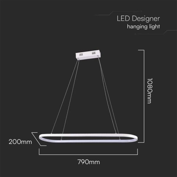 Lustră LED pe cablu LED/24W/230V 3000K alb