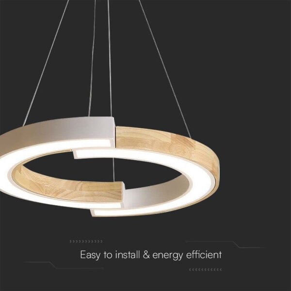 Lustră LED pe cablu LED/32W/230V 3000K alb/lemn