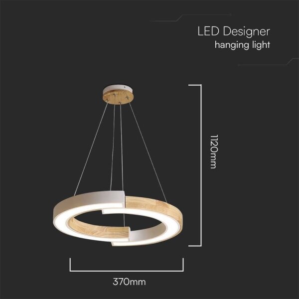Lustră LED pe cablu LED/32W/230V 3000K alb/lemn