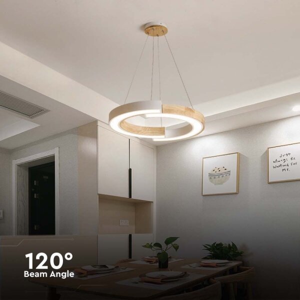 Lustră LED pe cablu LED/32W/230V 3000K alb/lemn