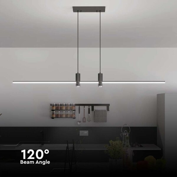 Lustră LED pe cablu LED/19W/230V 3000K negru
