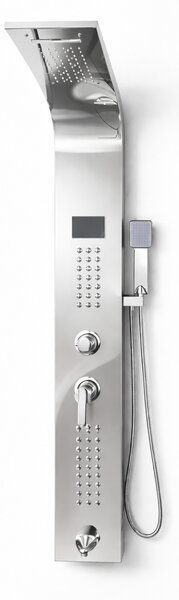 Panel de dus cu hidromasaj din inox Crom
