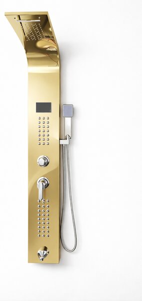 Panel de dus cu hidromasaj din inox Auriu