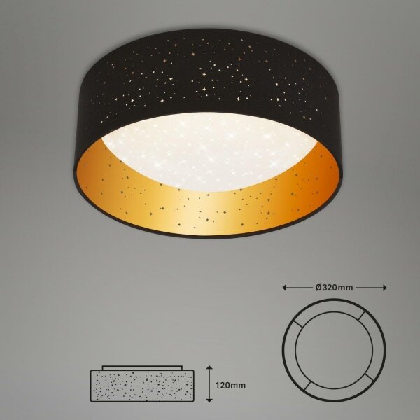 Plafonieră LED Brilo 3482-015 MAILA STARRY LED/12W/230V negru/auriu