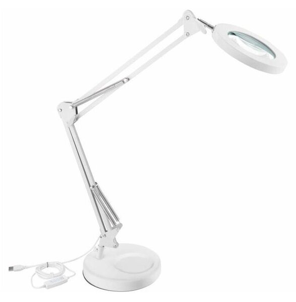 Lampă LED dimabilă de masă cu lupă Extol LED/8W/5V 2900/4500/7500K alb