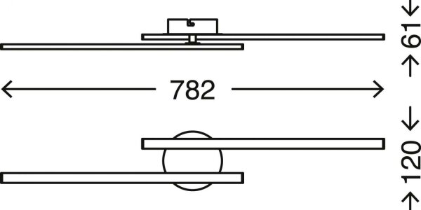 Lustră LED aplicată Briloner 3163-029 GO 2xLED/9W/230V