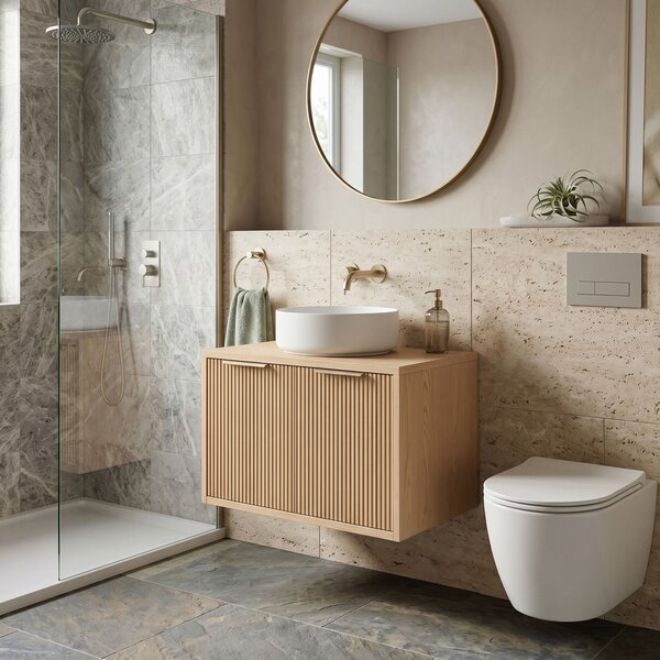 Dulap baie pentru lavoar Rea Core 60cm Beige
