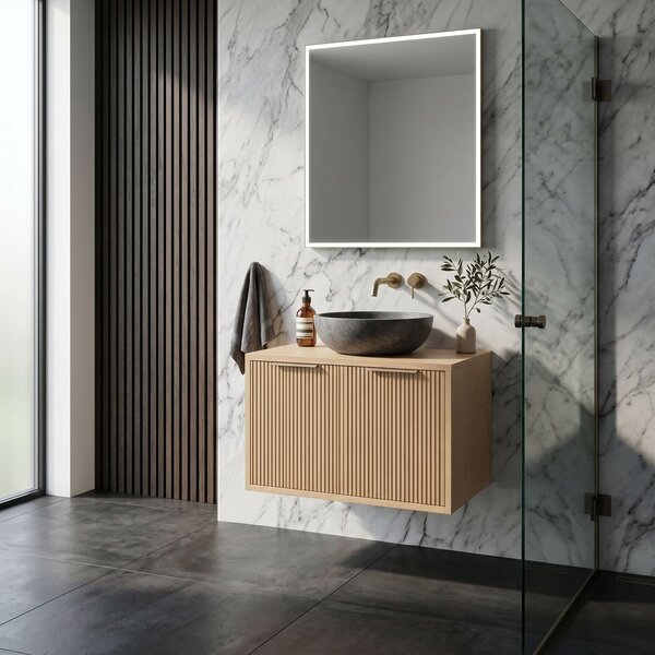 Dulap baie pentru lavoar Rea Core 60cm Beige