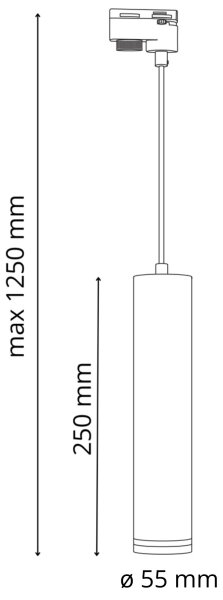 Lustră pe cablu pentru sistem de șină PARIS 3xGU10/10W/230V + sistem de șină 1 m