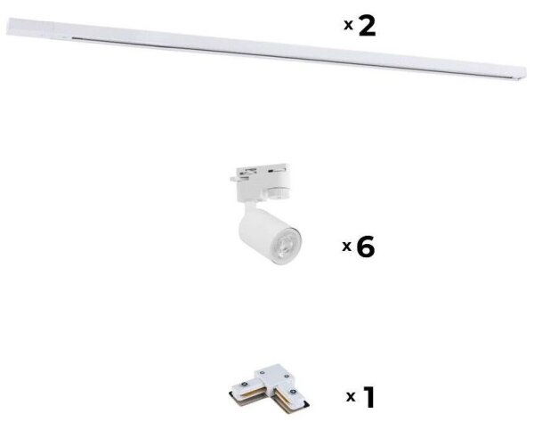 Spot pentru sistem de șină Zuma Line 3042 REFLEKTOR 6xGU10/10W/230V