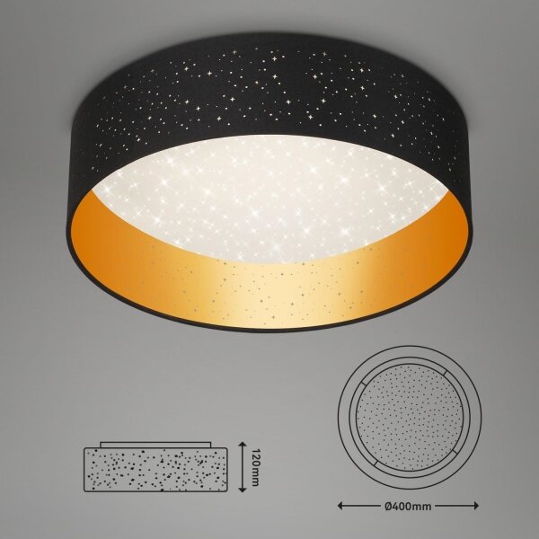 Plafonieră Briloner 3882-015 MAILA STARRY LED/18W/230V negru/auriu