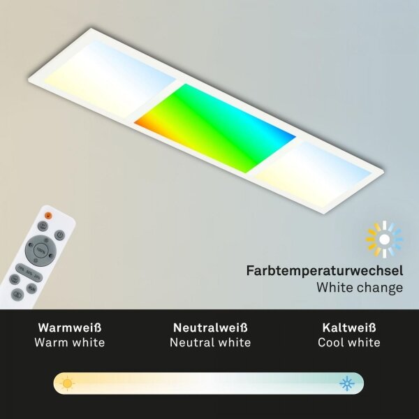 Plafonieră RGBW dimabilă Briloner 7388-016 LED/24W/230V + telecomandă