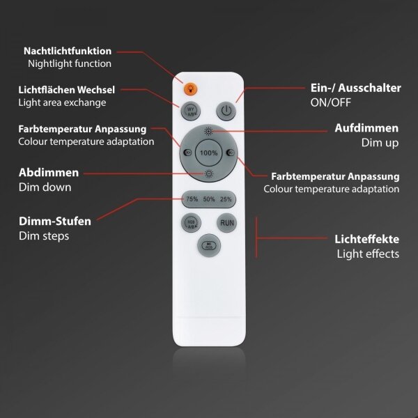 Plafonieră RGBW dimabilă Briloner 7388-016 LED/24W/230V + telecomandă