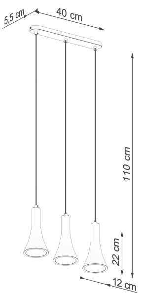 Lustră pe cablu Sollux SL.1225 REA 3xE14/12W/230V beton