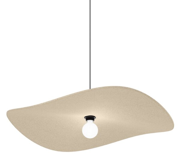 Wever & Ducré Lighting WEVER & DUCRÉ Lampă suspendată Wave Soft 3.0 din pâslă, culoare calcar, reglabil, Bej, Camera de zi / sufragerie, Țesătură / Textil, Modern