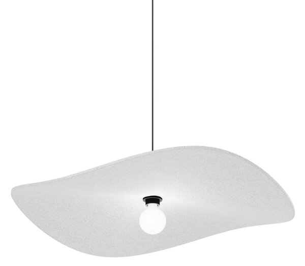 Wever & Ducré Lighting WEVER & DUCRÉ Lampă suspendată Wave Soft 3.0 din pâslă, gri marmorat, 100 cm, reglabil, Gri, Camera de zi / sufragerie, Țesătură / Textil, Modern