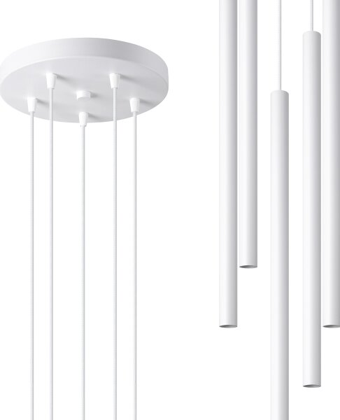 Lustră pe cablu Sollux SL.1175 PASTELO 5xG9/8W/230V alb
