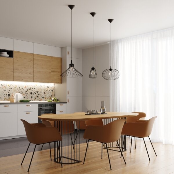 Lustră pe cablu Sollux SL.1205 LEYO 1xE27/15W/230V negru
