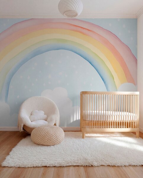 Tapet Curcubeu, Fototapet Pentru Copii, Rainbow pentru copiilor, w03924 : Uwalls.ro