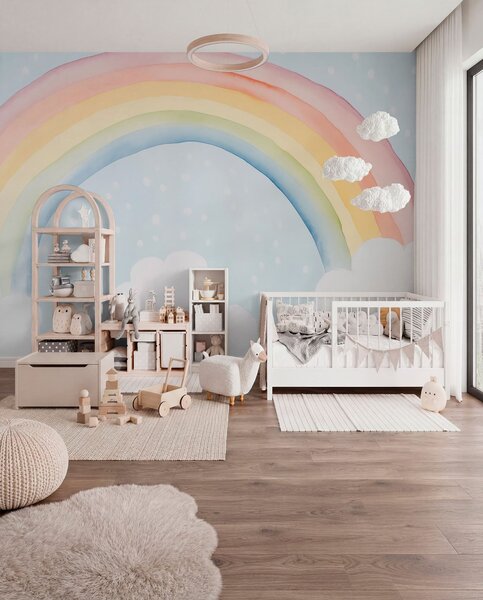 Tapet Curcubeu, Fototapet Pentru Copii, Rainbow pentru copiilor, w03924 : Uwalls.ro