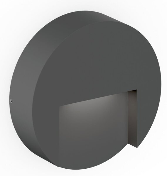 Wever & Ducré Lighting WEVER DUCRÉ Lampa de perete pentru exterior cu LED Reto Round 1.3 antracit, reglabil, Negru, Aluminiu, Modern, Soclu de perete jos