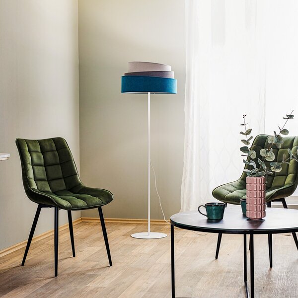 Duolla Lampadar Pastell Trio turco/gri/gri deschis, Albastru, Camera de zi / sufragerie, Țesătură / Textil, Modern